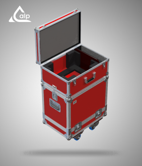 Flight case sur mesure pour borne selfie empilable